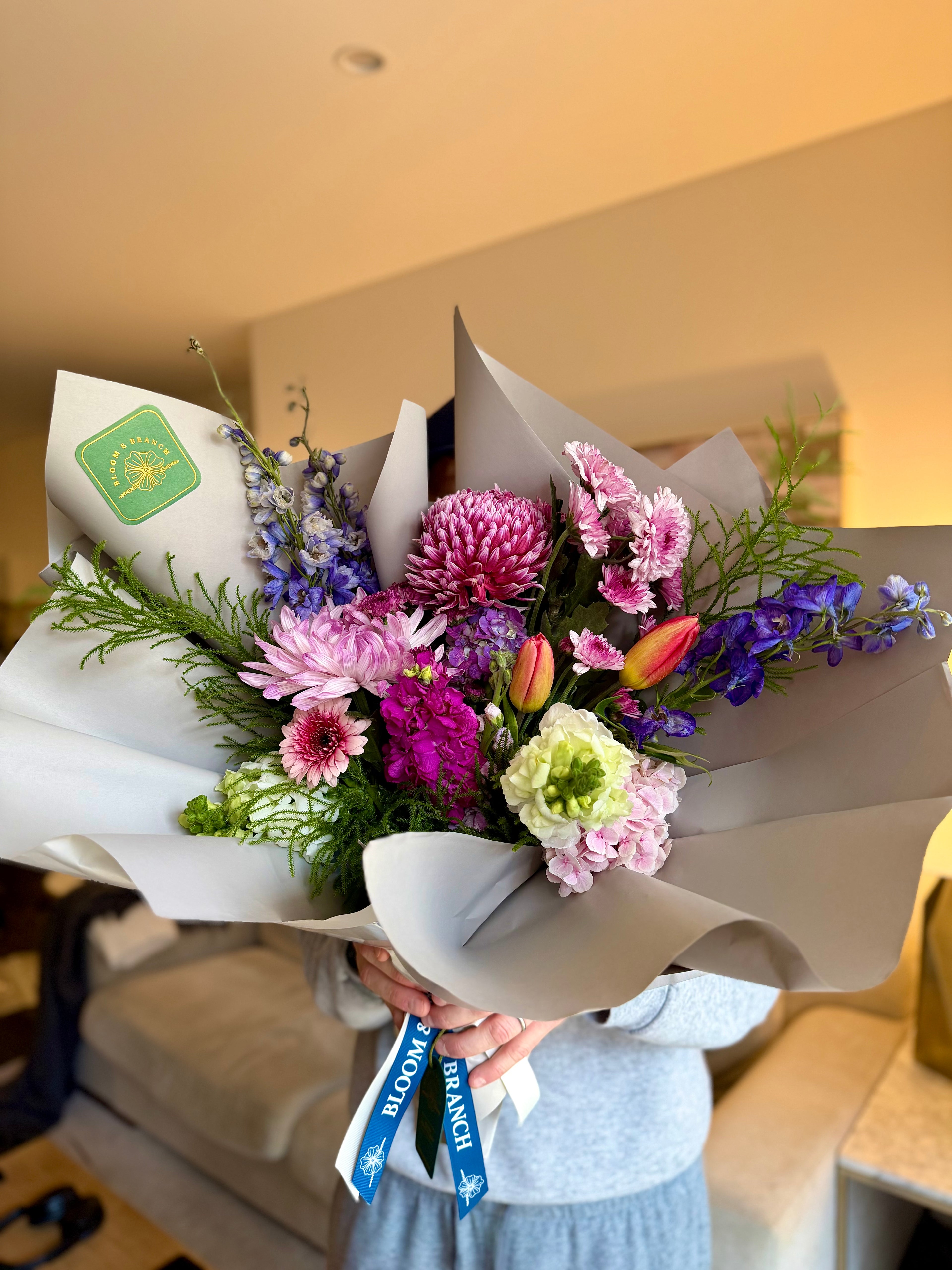 Florist's Choice Fancy Wrap Bouquet | Seasonal Flowers Sydney