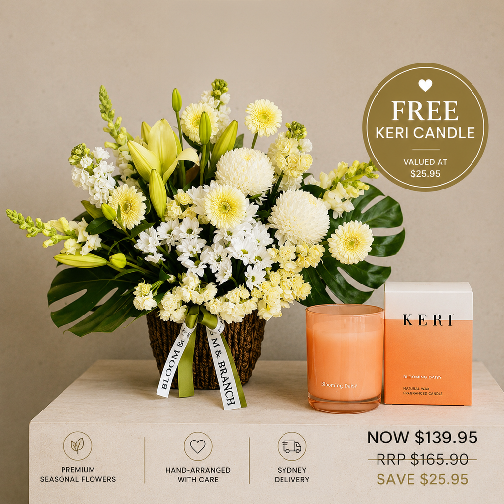White Elegance Flower Basket