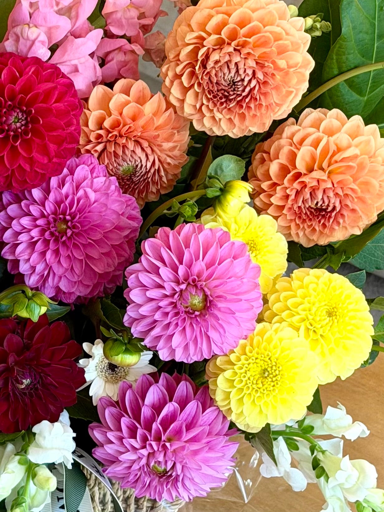 Vibrant Dahlia Garden Basket