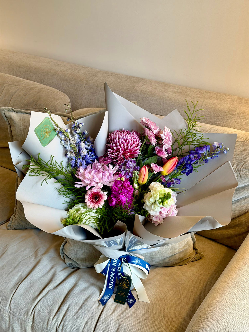 Florist's Choice Fancy Wrap Bouquet | Seasonal Flowers Sydney