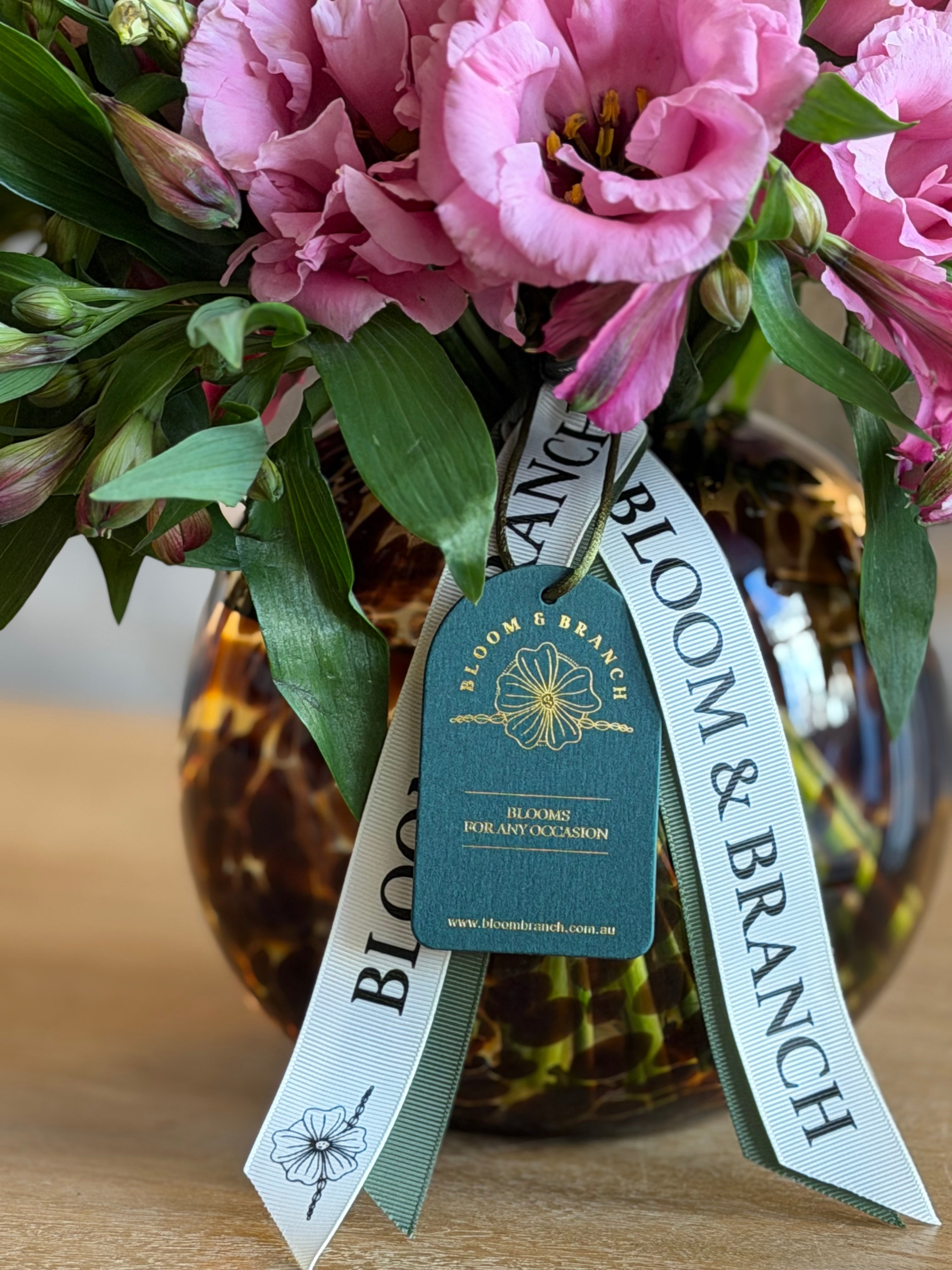 Blush Tortoiseshell Vase Arrangement | Premium Flowers Sydney