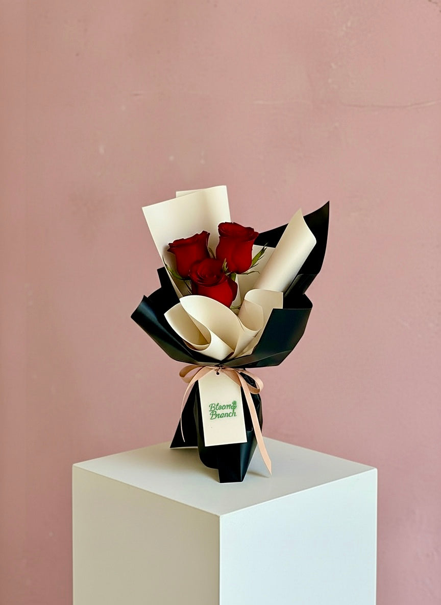 “I Love You” – Triple Roses Bouquet