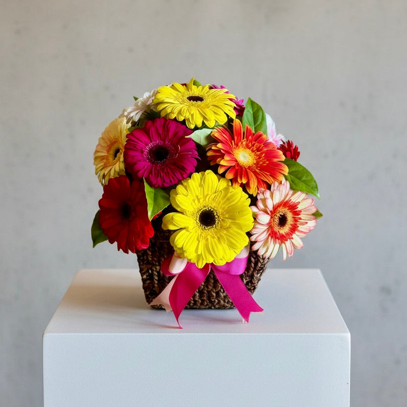 Bright Gerbera Basket