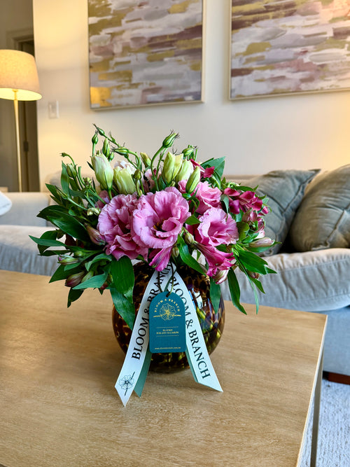 Blush Tortoiseshell Vase Arrangement | Premium Flowers Sydney