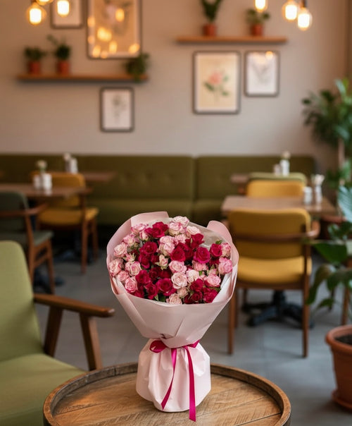 Pink Kiss Spray Rose Bouquet