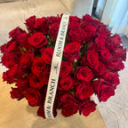 Red Rose Elegance Vase – 50 Roses