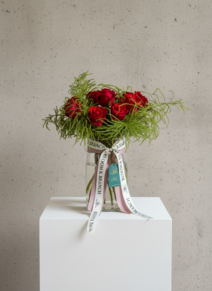 Romance roses in Vase