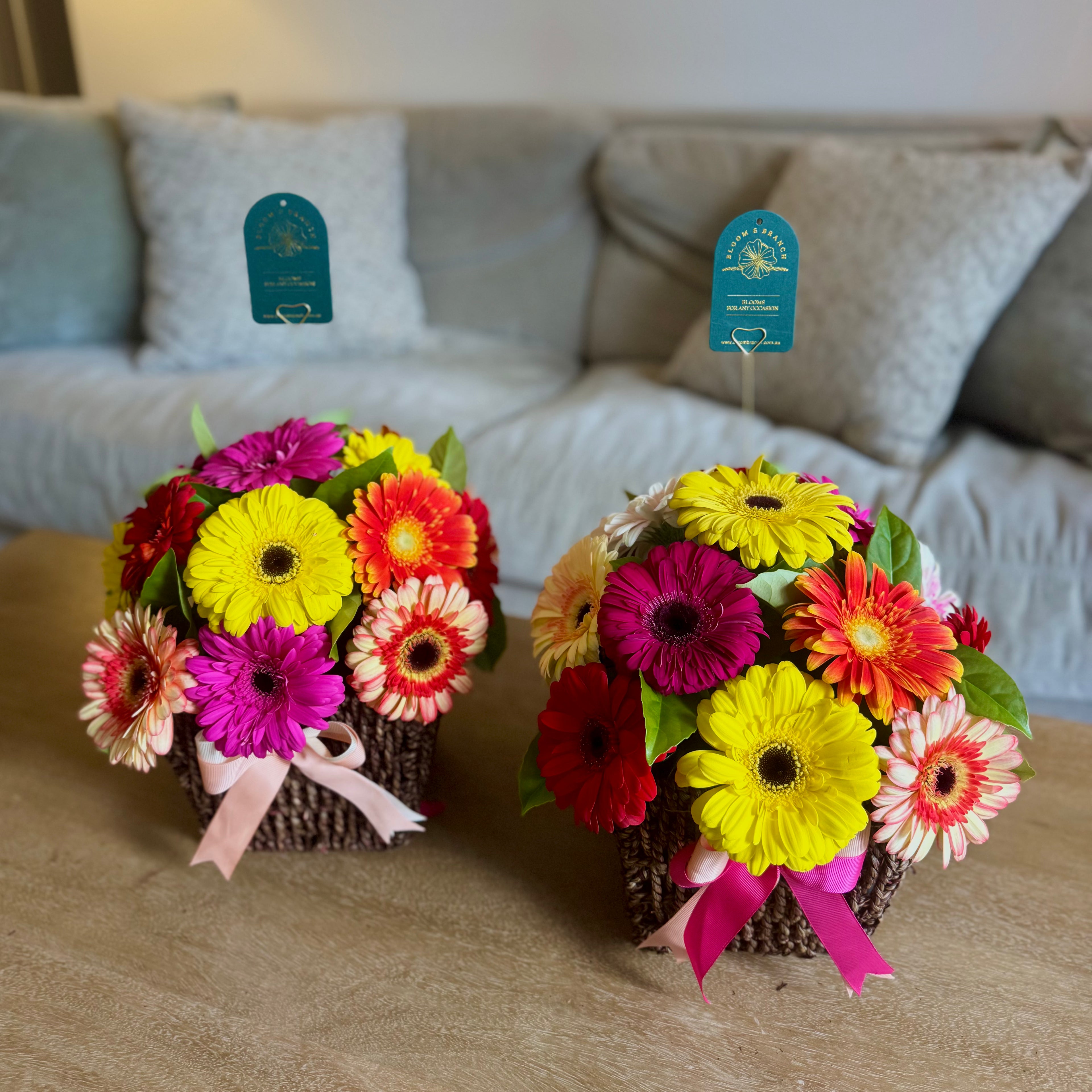 Bright Gerbera Basket